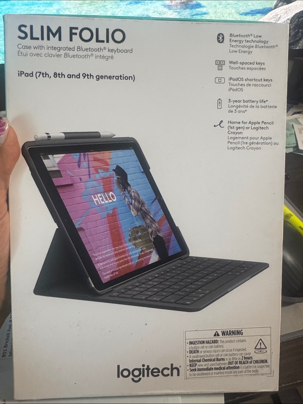 Logitech Slim Folio Tablet Keyboard Case - Black